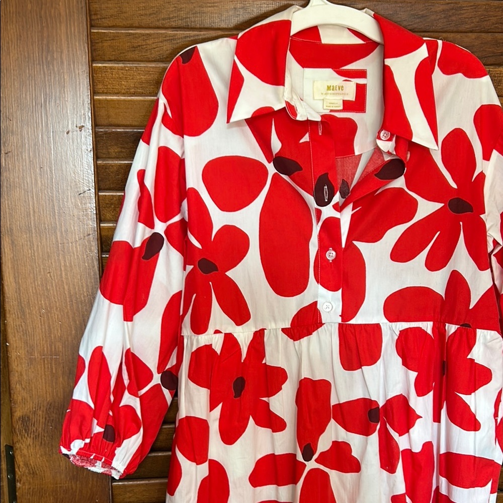 Maeve Bettina, Red and White Floral Dress